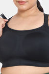 Zelocity True Curv High Impact Quick Dry Sports Bra - Jet Black — thumbnail 7